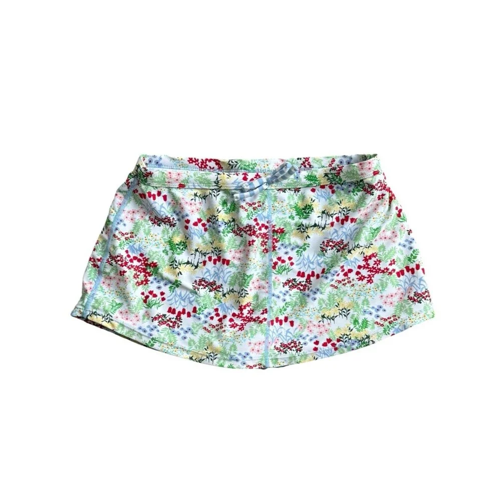 Hanna Andersson Girls Kids Colorful Floral Print Swim Skort Bottom. 140 cm. 10.